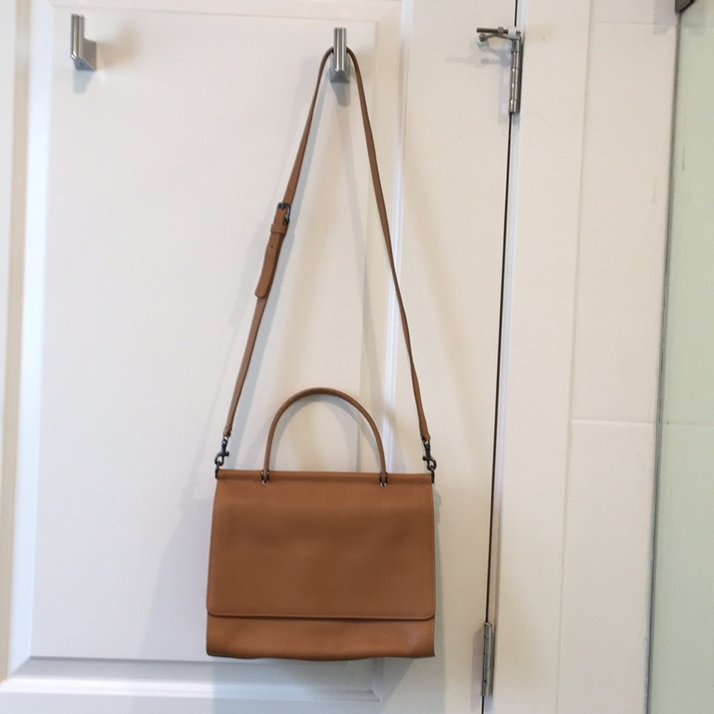 Tan leather crossbody bag